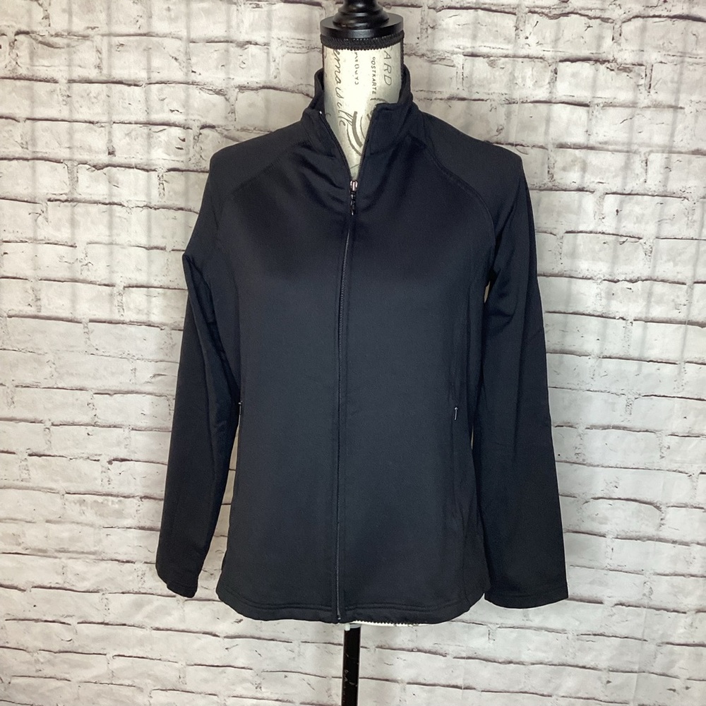 Black Sahalie Athletic Front Zip Jacket